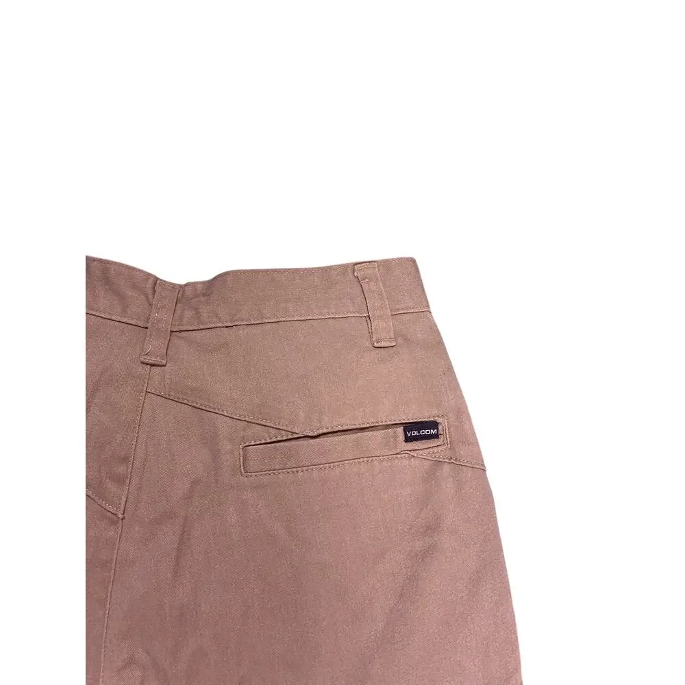 Volcom Khaki Beige Skate Shorts Mens 28 XS Casual Chino Streetwear Skater